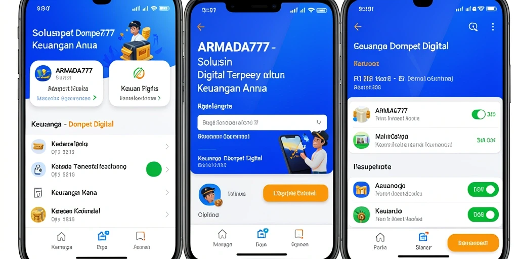 Antarmuka pengguna ARMADA777 yang sederhana dan fungsional.