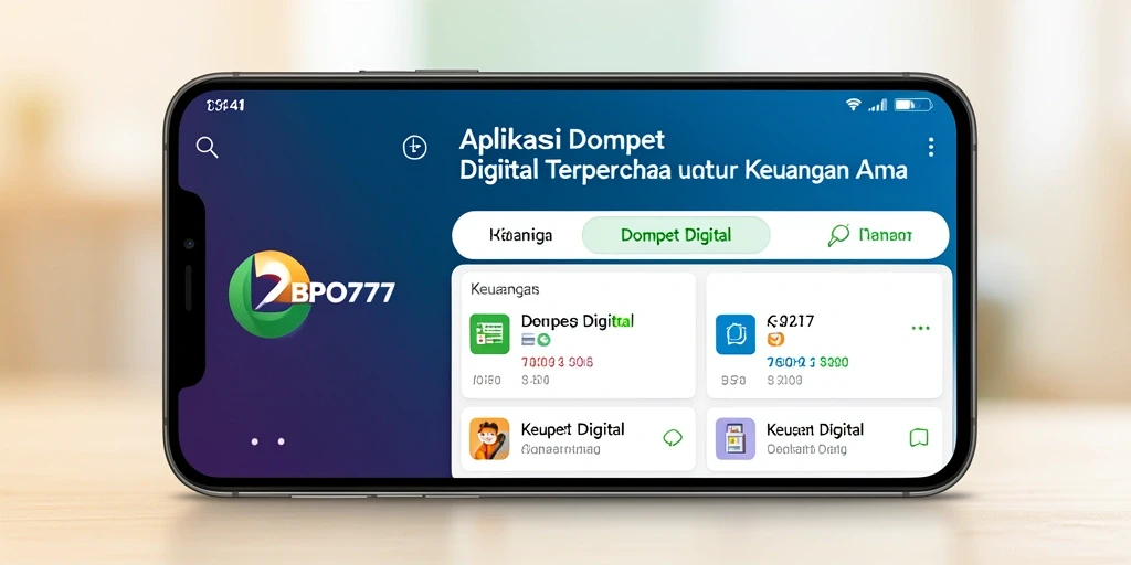 Antarmuka aplikasi BPO777 yang sederhana dan fungsional.