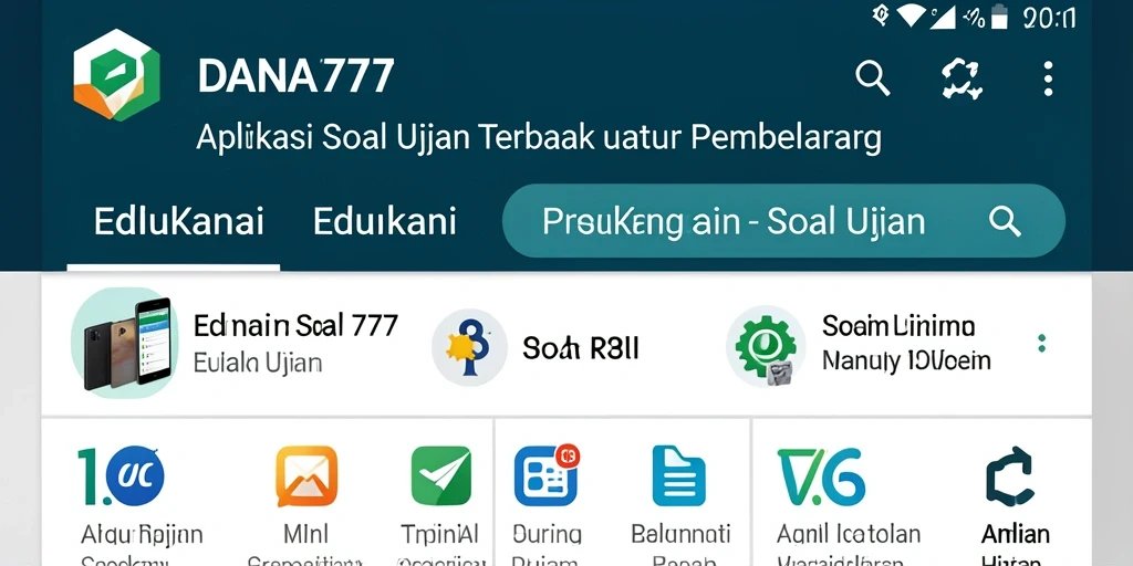 Tampilan antarmuka DANA777 dengan fitur soal ujian.
