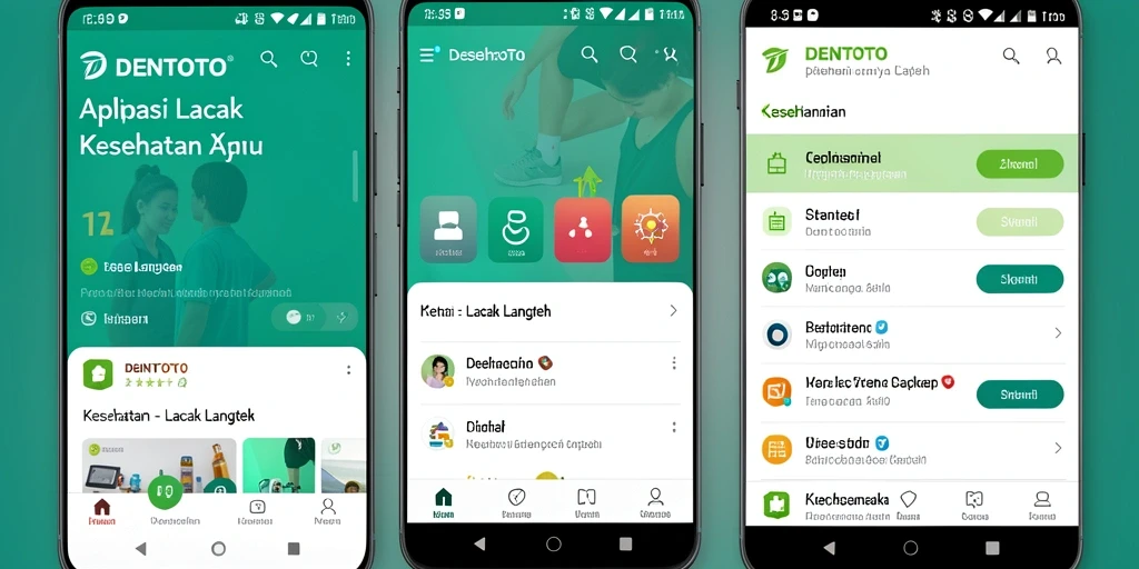Antarmuka pengguna DENTOTO yang menampilkan fungsi Lacak Langkah.