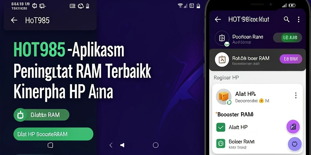 Antarmuka intuitif dari aplikasi HOT985 untuk pembersihan RAM.