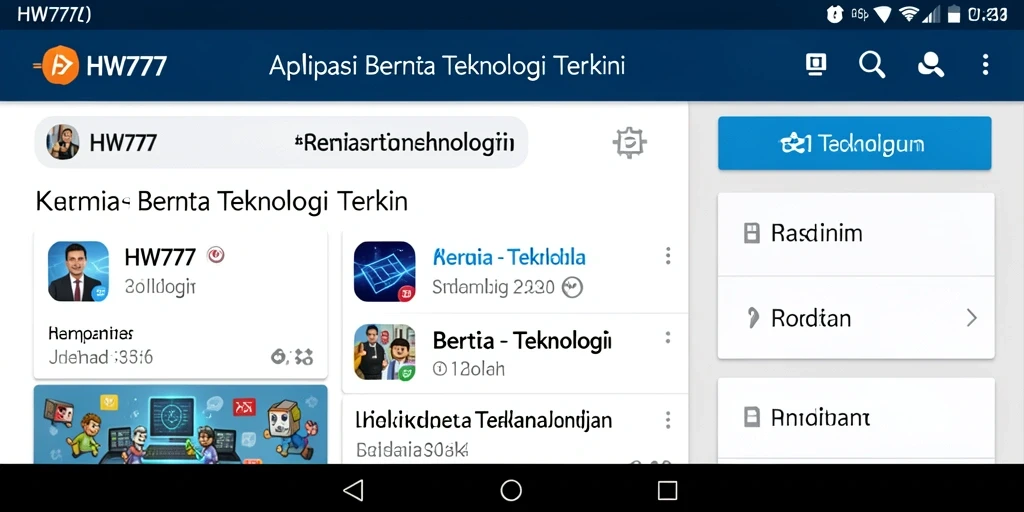 Tampilan antarmuka HW777 yang modern dan informatif.