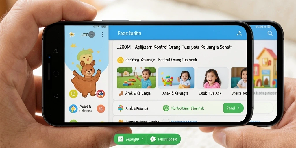 Antarmuka aplikasi J200M untuk kontrol orang tua yang canggih dan mudah digunakan.