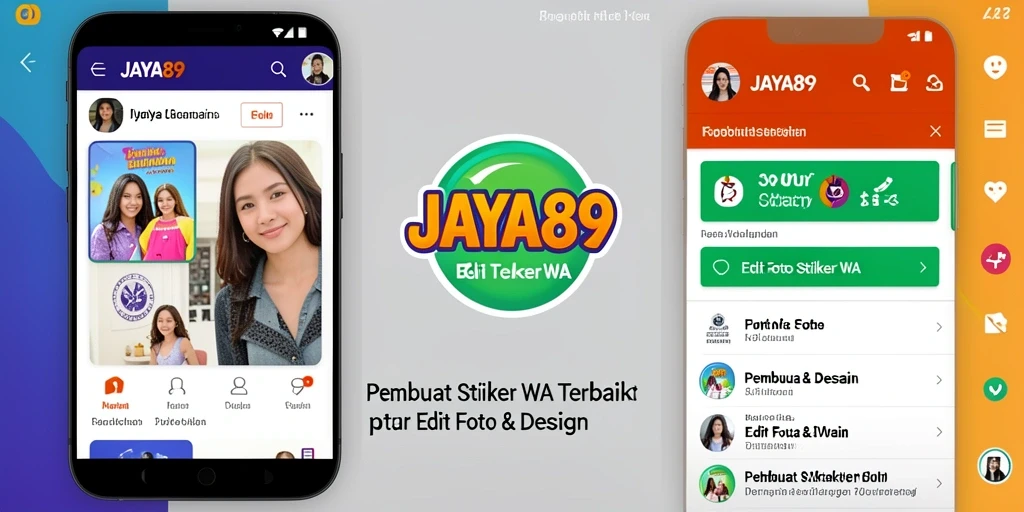 Tampilan antarmuka aplikasi JAYA89 untuk pembuat stiker WA.