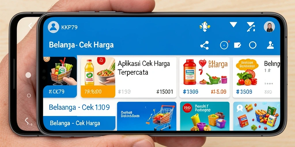 Antarmuka KPK79 yang memudahkan perbandingan harga produk.