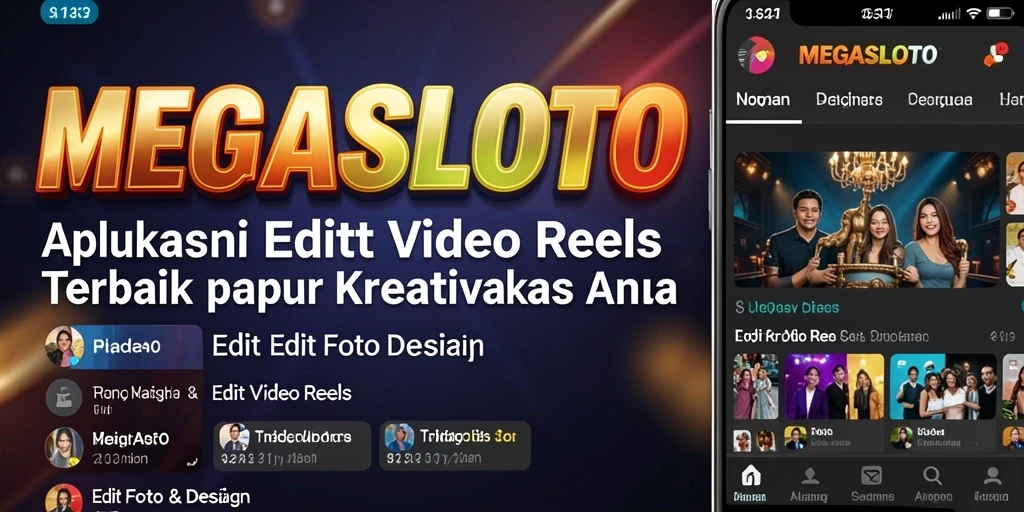 Tampilan antarmuka MEGASLOTO dengan fitur Edit Video Reels.